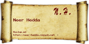 Neer Hedda névjegykártya